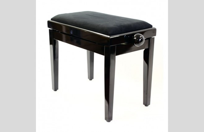 Koda KB109PE "Legato" Polished Ebony Adjustable Height Piano Stool - Image 2